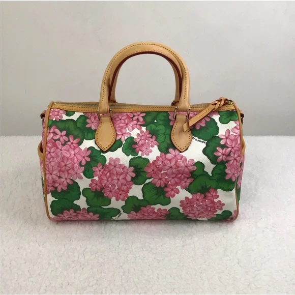 Dooney & Bourke Geraniums Satchel Bag EUC - Picture 5 of 15